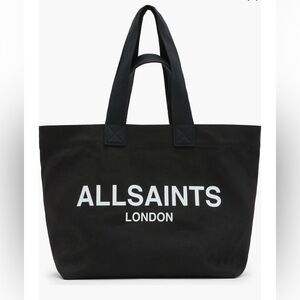 ALL SAINTS Acari Tote Bag. Canvas. New. Black
